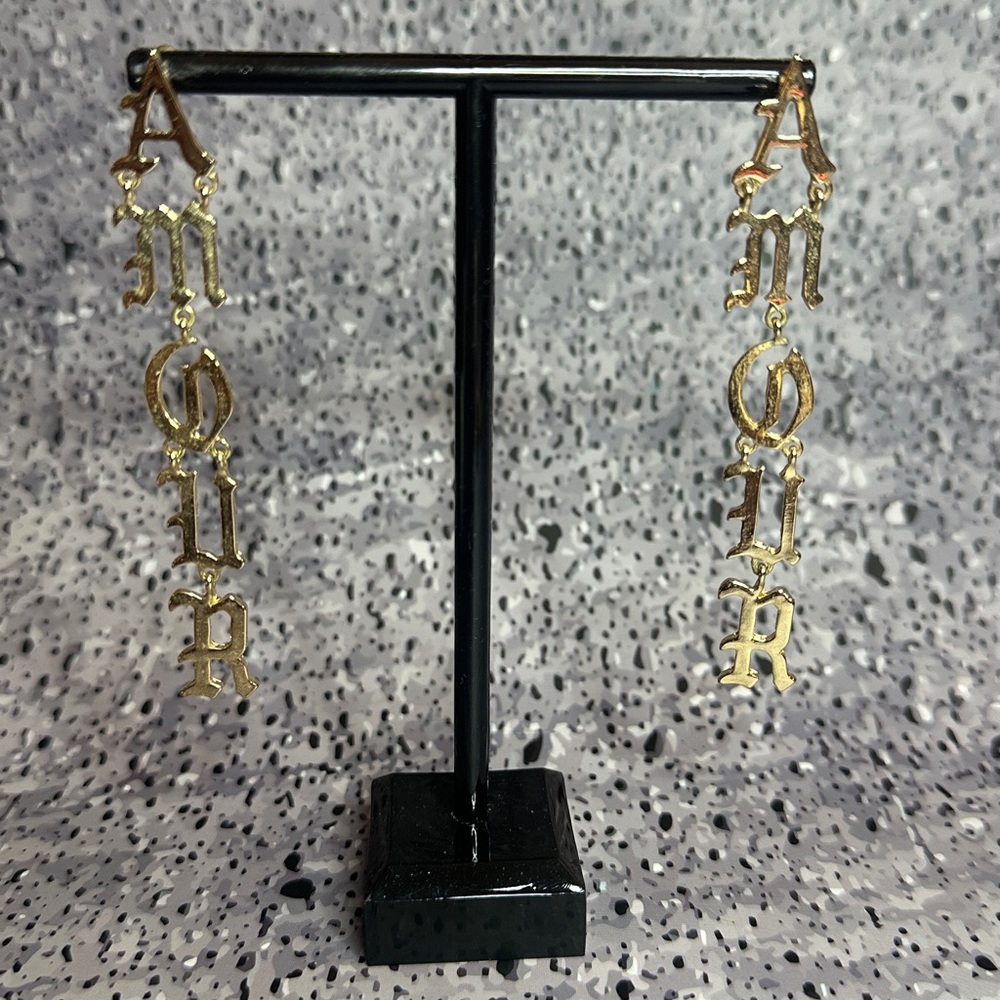 Gold Amour Drop Earrings